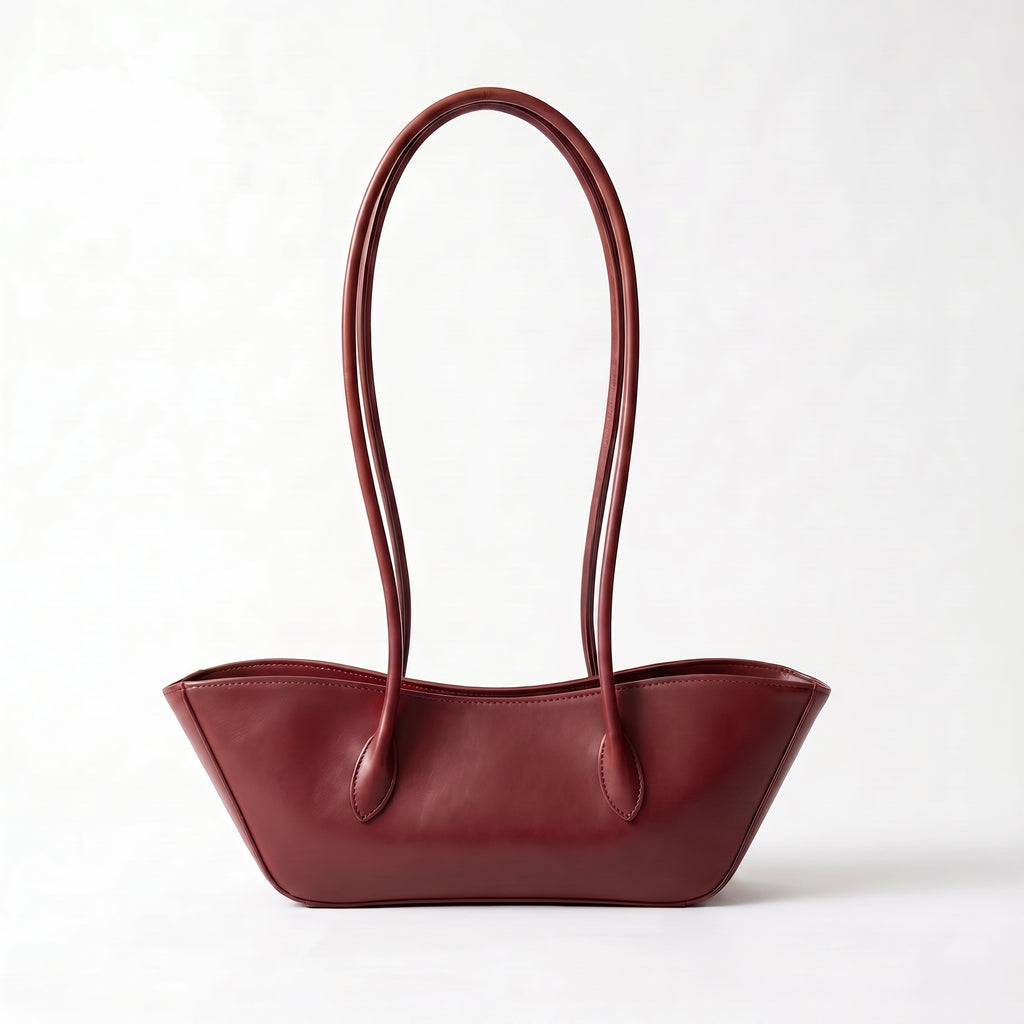 Burgundy Boat Shoulder Bag