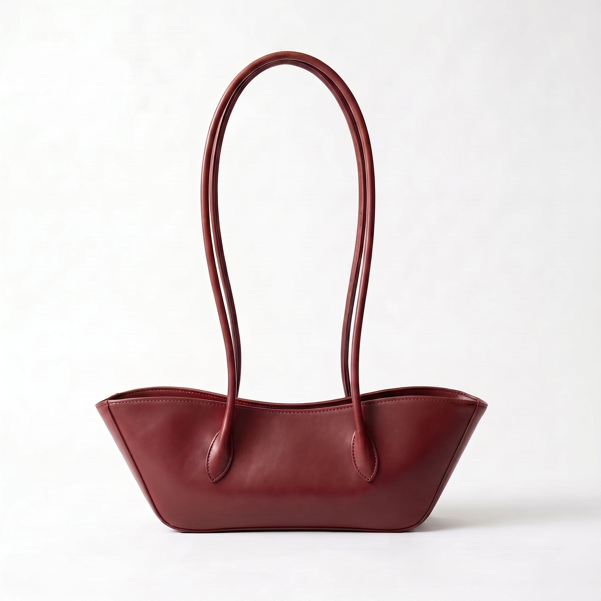 Burgundy Boat Shoulder Bag