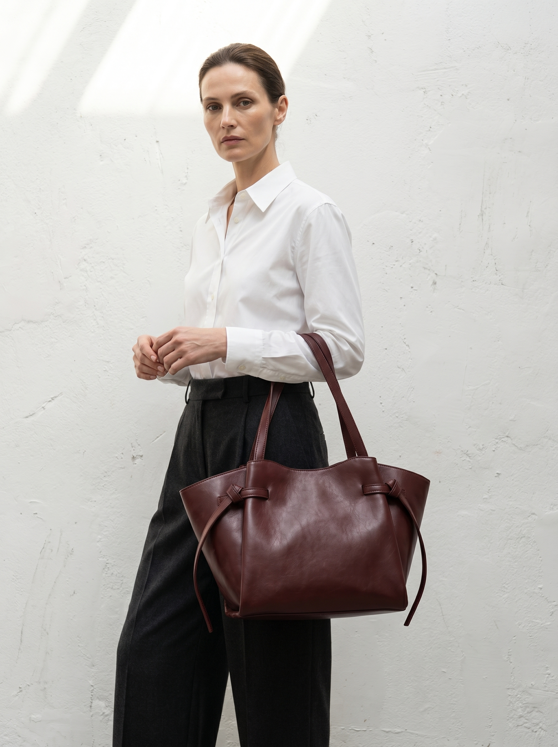 Burgundy Freeform tote bag