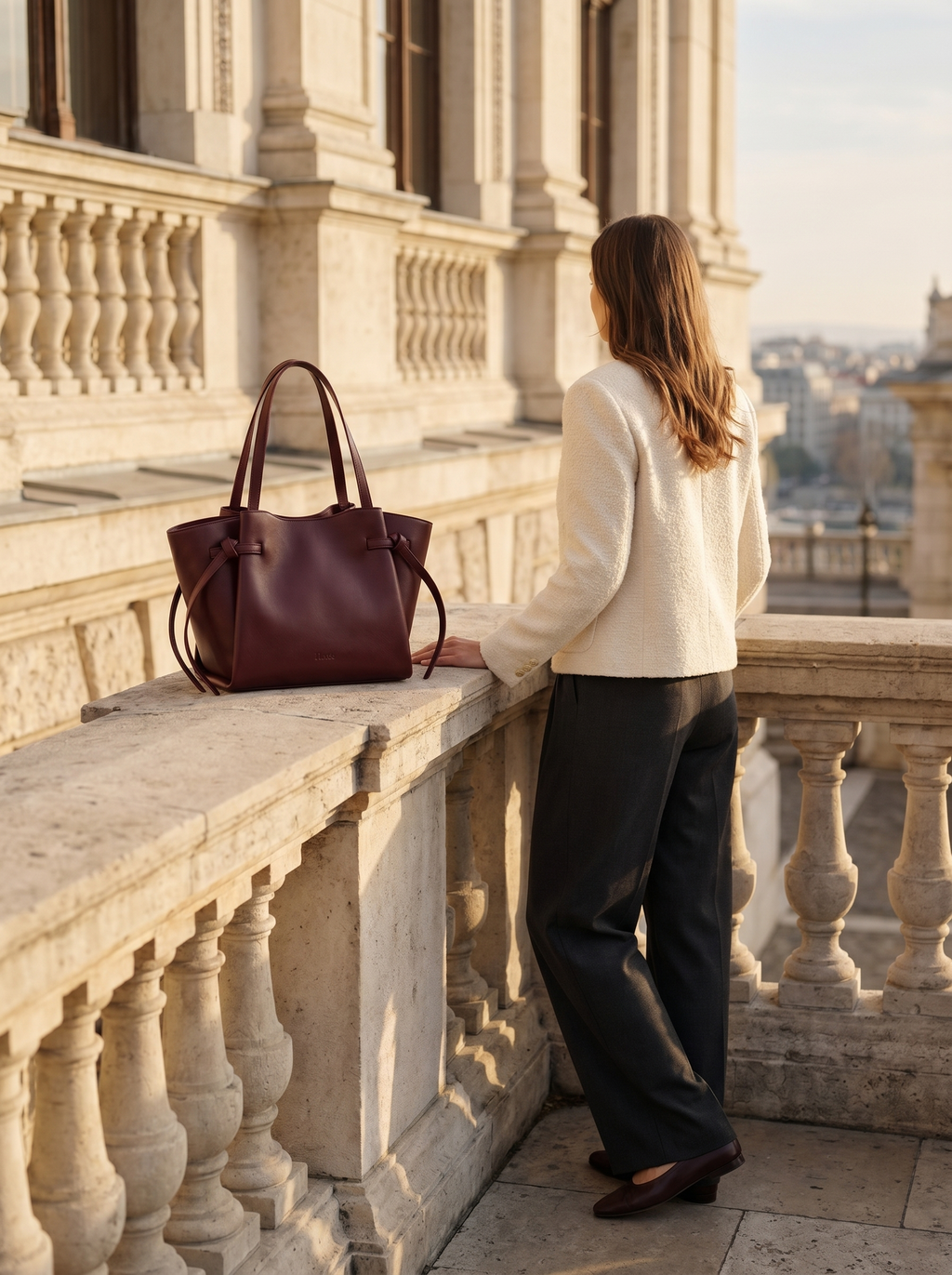 Burgundy Freeform tote bag