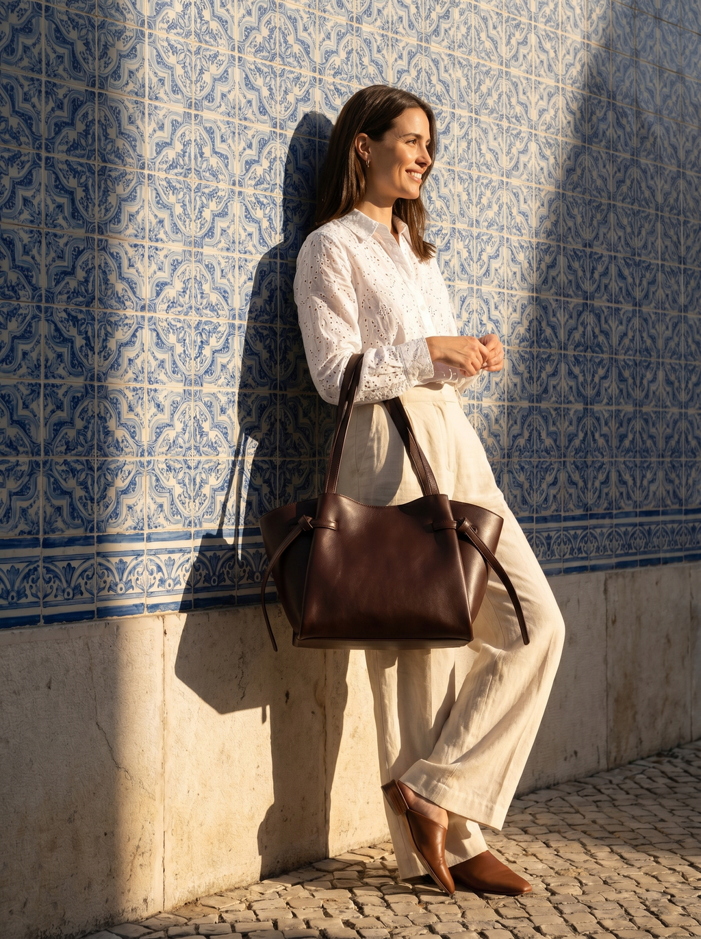 Brown Freeform tote bag